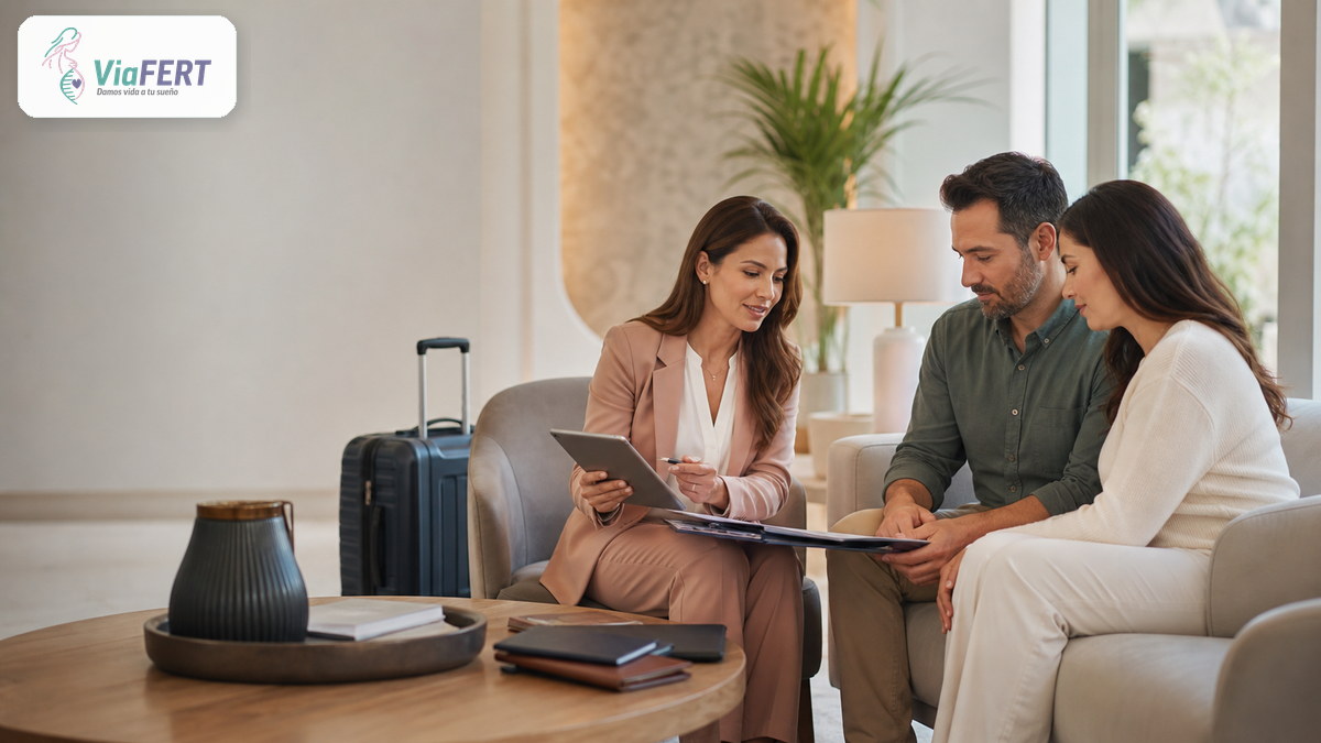 Coordination of dates, medical records and travel for IVF treatment